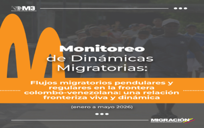 Portada de Monitoreo de Dinámicas Migratorias (Enero-Mayo 2026): Flujos migratorios pendulares y regulares en la frontera colombo-venezolana: una relación fronteriza viva y dinámica