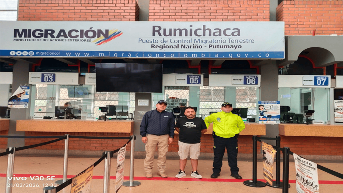 Hombre capturado por la Policía Nacional y agentes de Migración colombia